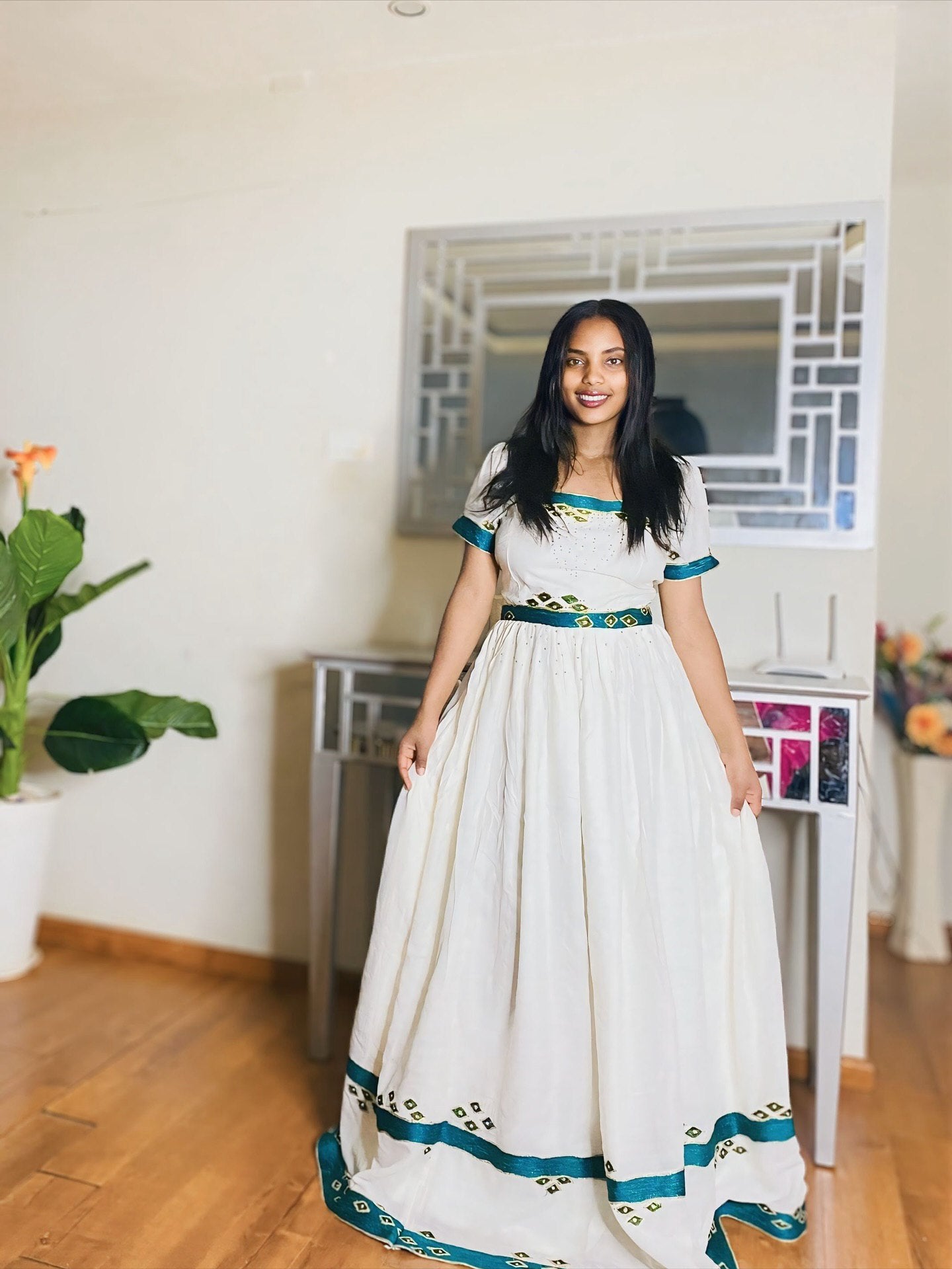 LEMI AUTHENTIC HABESHA DRESS | ETHIOPIAN TRADITIONAL DRESS | HANDWOVEN HABESHA KEMIS