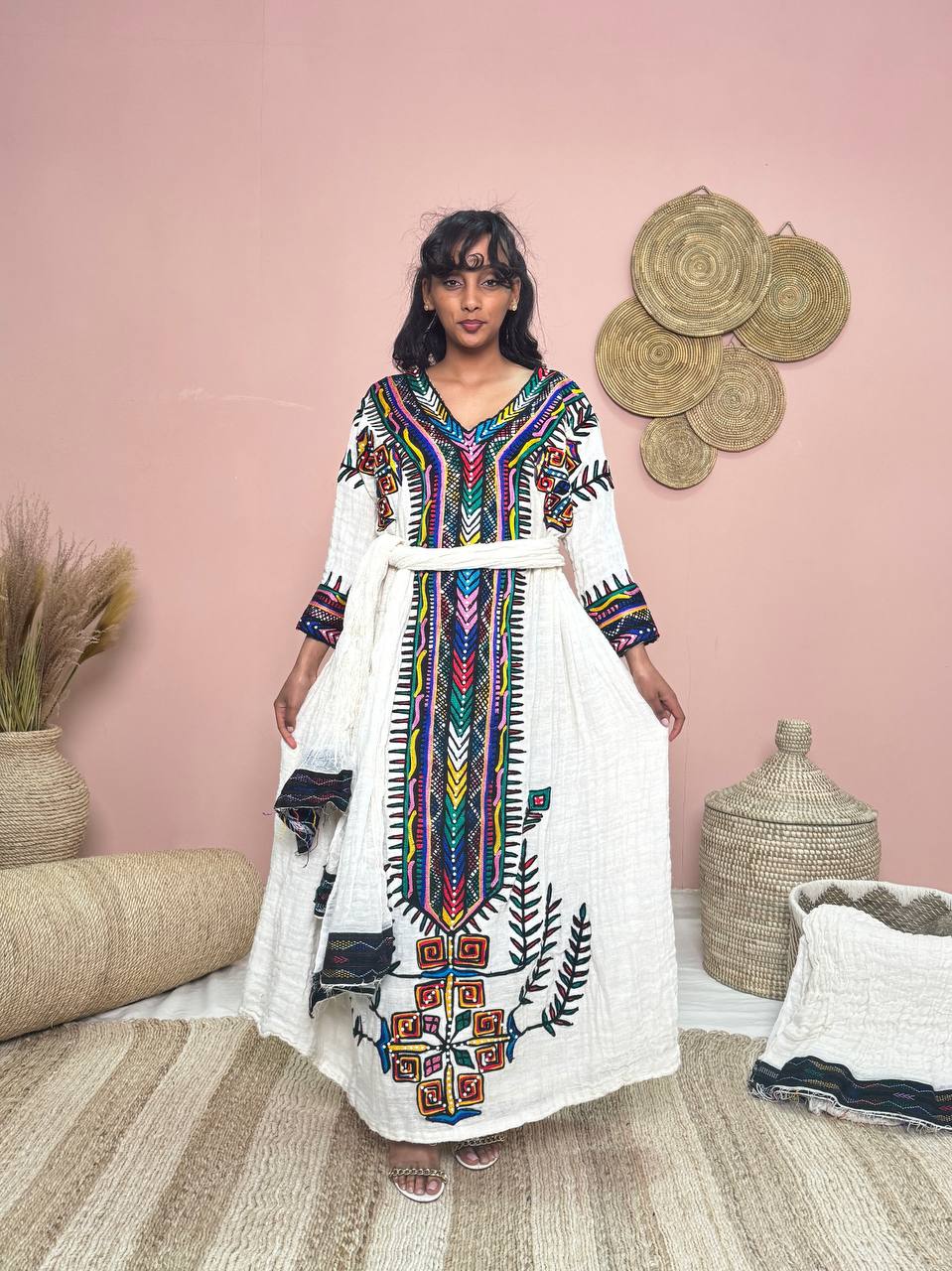TAYECH HABESHA DRESS | TRADITIONAL ETHIOPIAN DRESS IN BEAUTIFUL DESIGN | MULTICOLOR HABESHA KEMIS