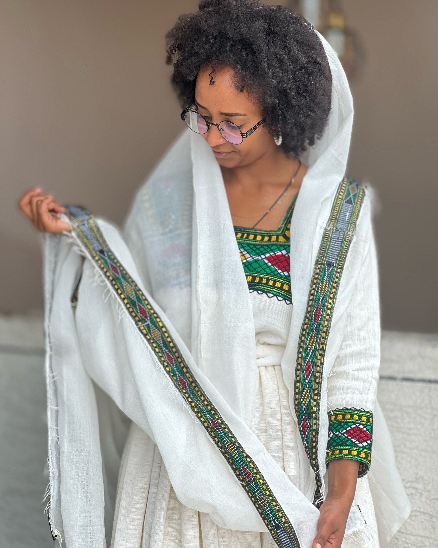 MIGAN TRADITIONAL ETHIOPIAN CLOTHING | FESTIVE HABESHA KEMIS | CLASSIC HABESHA DRESS