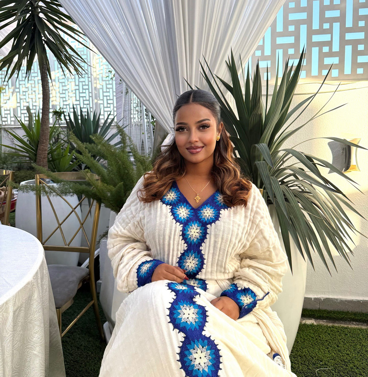 DIBABE MAJESTIC HABESHA KEMIS | ROYAL BLUE TILET HABESHA DRESS | ETHIOPIAN DRESS