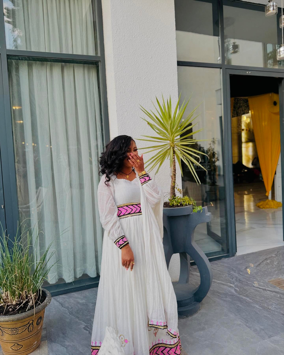 BIRIKTI COLORFUL EMBROIDERED HABESHA KEMIS | TRADITIONAL ETHIOPIAN DRESS DESIGN | VIBRANT HABESHA DRESS