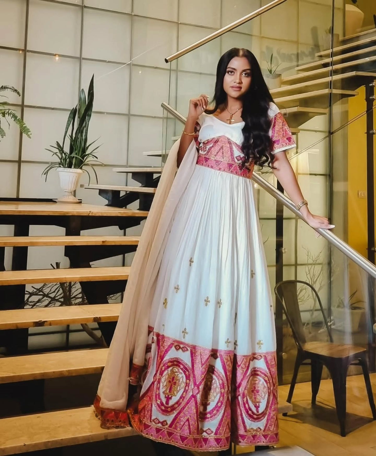 AYNEWERK TRADITIONAL ETHIOPIAN WEDDING DRESS | TRADITIONAL HABESHA DRESS | ETHIOPIAN CLOTHING STYLE