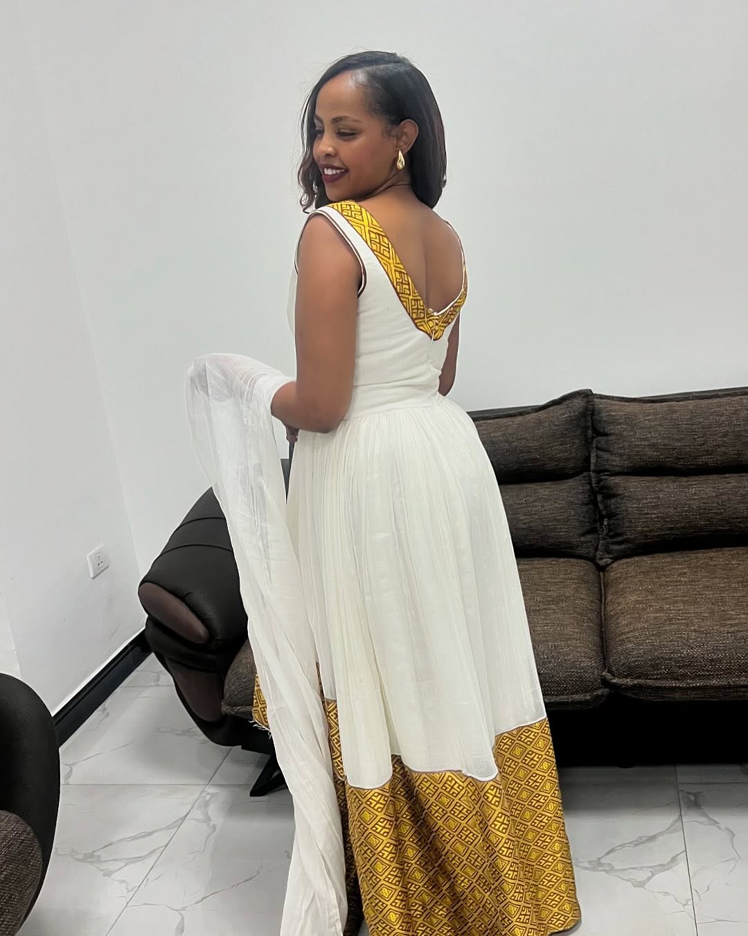 SARONIA CULTURAL ELEGANCE HABESHA KEMIS WITH GOLD DETAILING | CLASSIC HABESHA DRESS STYLE | TRADITIONAL CULTURAL WEAR