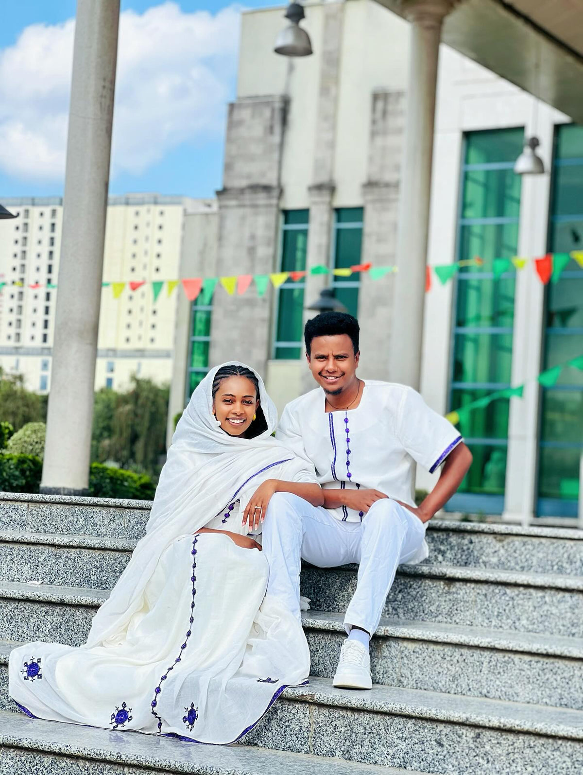 TEWABECH HABESHA OUTFIT FOR COUPLE | ETHIOPIAN TRADITIONAL ATTIRE | MATCHING WEAR FOR CULTURAL CELEBRATIONS