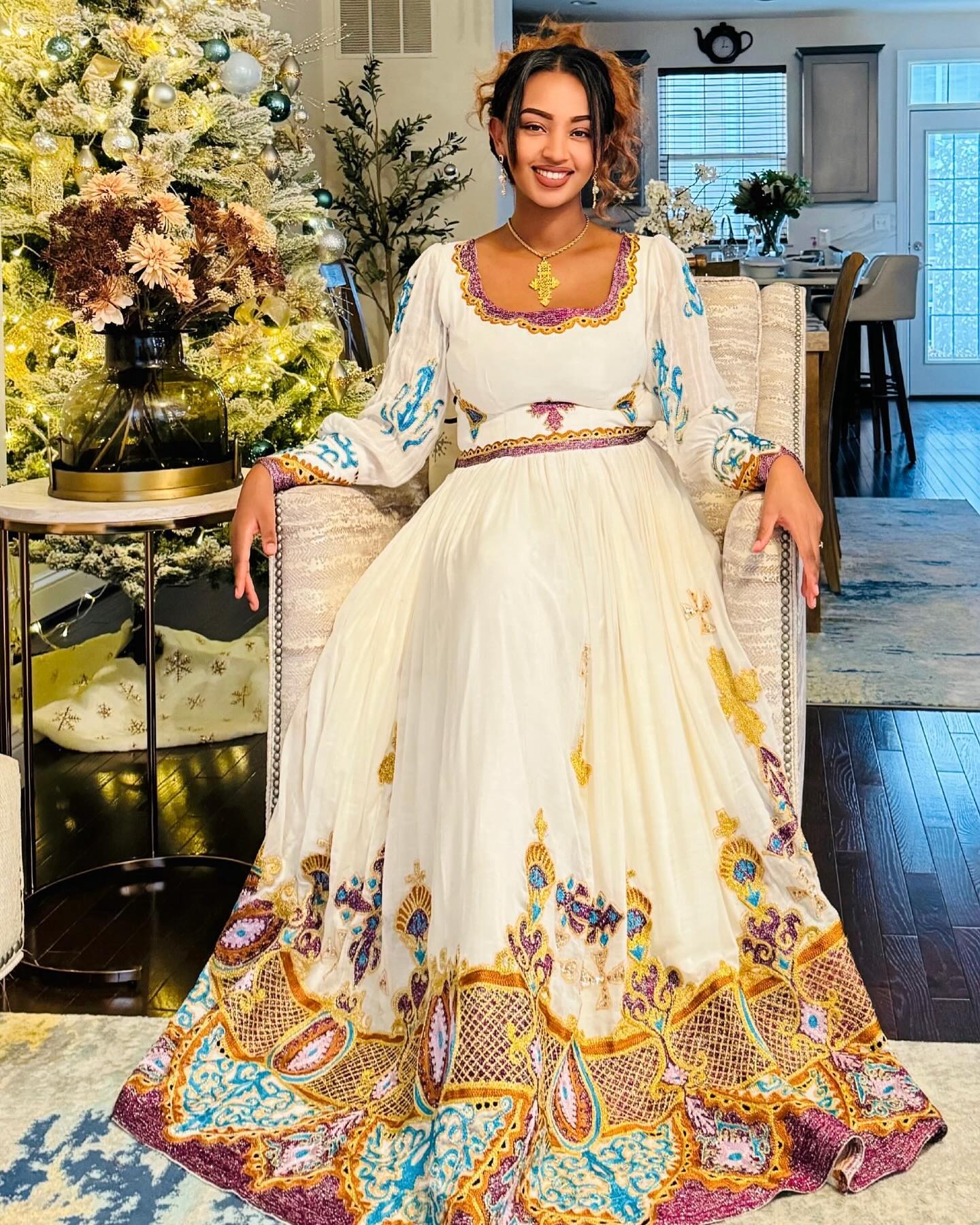 SEMAET COLORFUL HABESHA DRESS | VIBRANT HABESHA KEMIS | AUTHENTIC ETHIOPIAN DRESS