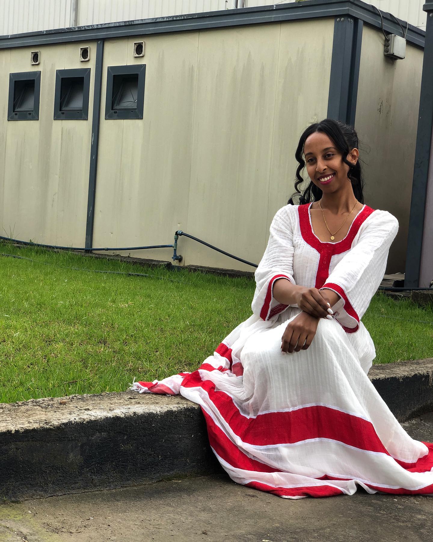 ZEMENAY RED WOVEN HABESHA DRESS | STYLISH ETHIOPIAN CLOTHING HERITAGE | HABESHA KEMIS FOR EVENT