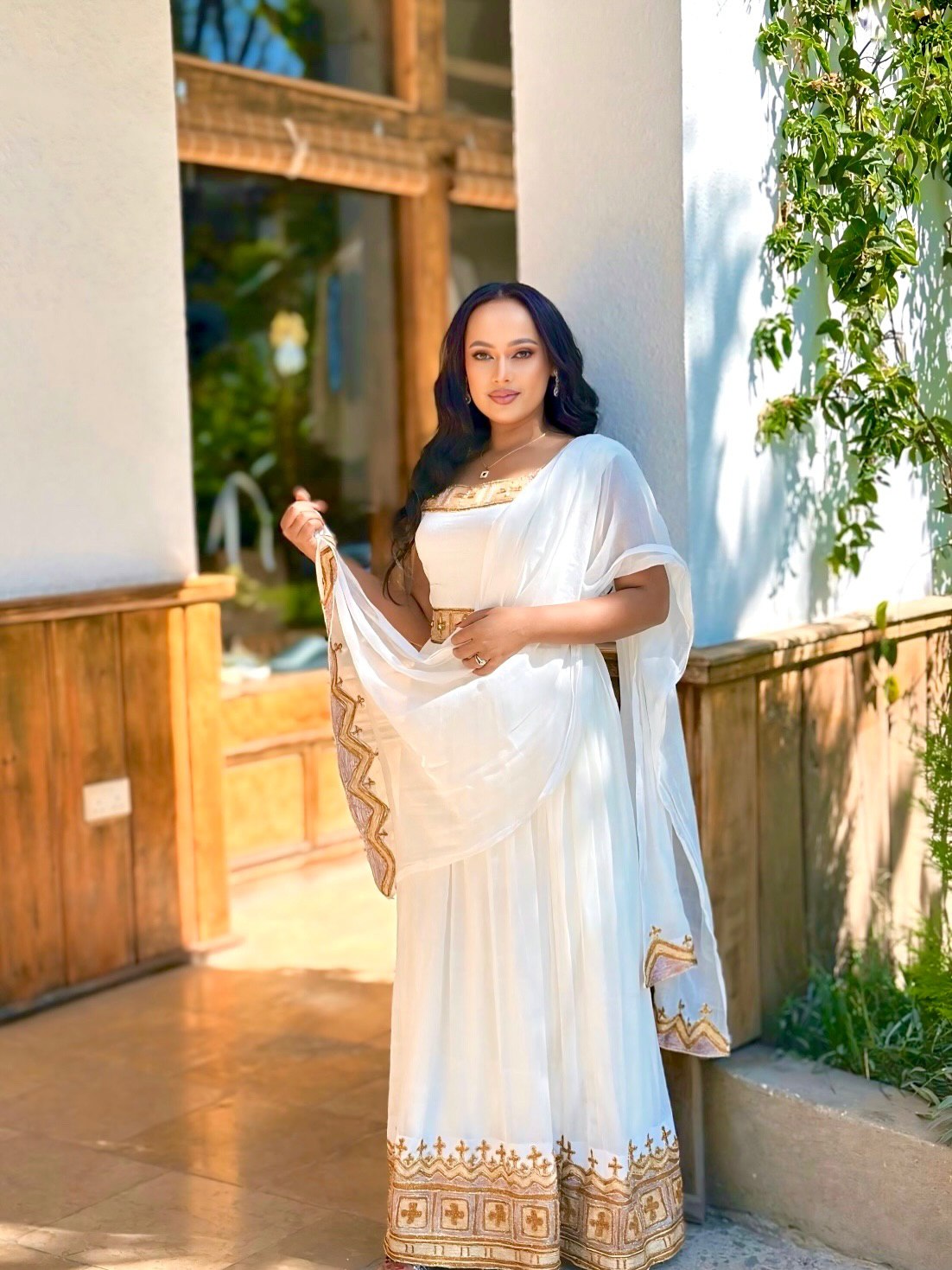 LIYAT SLEEVELESS HABESHA KEMIS WITH GOLDEN EMBROIDERY | HABESHA DRESS COLLECTION | ETHIOPIAN TRADITIONAL DRESS