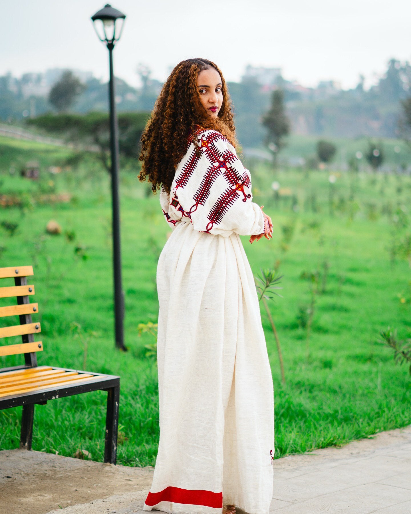 KELEBET COLORFUL EMBROIDERY HABESHA KEMIS | TIMELESS HABESHA DRESS | ETHIOPIAN TRADITIONAL DRESS