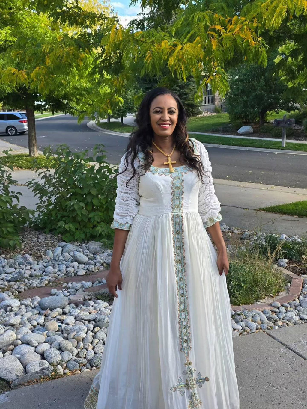 MAZENGIYA BEAUTIFUL HABESHA DRESS | INSPIRED ETHIOPIAN CLOTHING | CHARMING HABESHA KEMIS