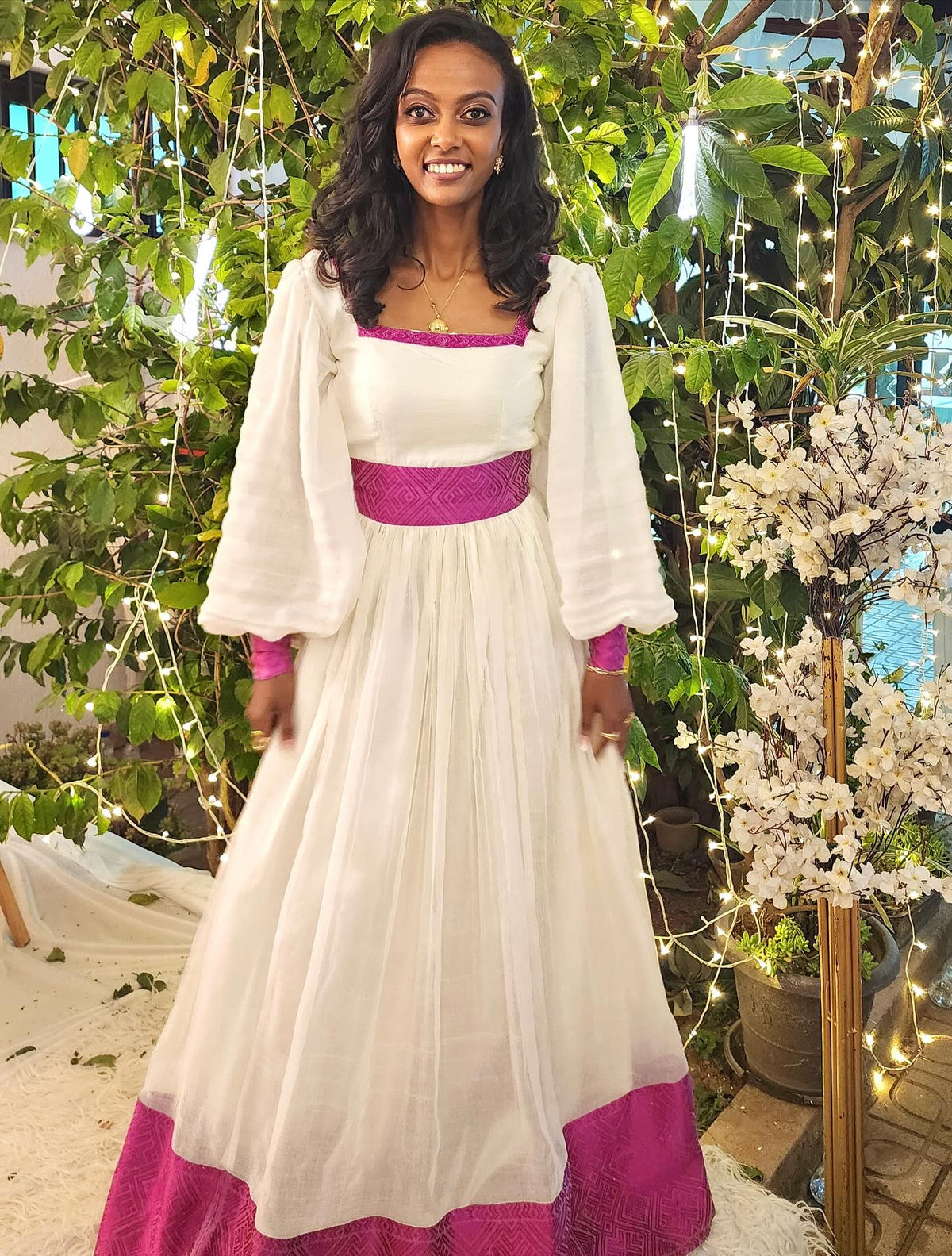 PUFF SLEEVE HABESHA DRESS – BEAUTIFUL ETHIOPIAN TRADITIONAL DRESS FOR WOMEN