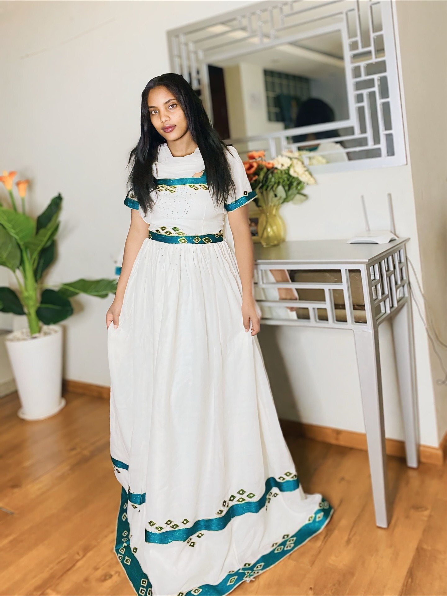 LEMI AUTHENTIC HABESHA DRESS | ETHIOPIAN TRADITIONAL DRESS | HANDWOVEN HABESHA KEMIS