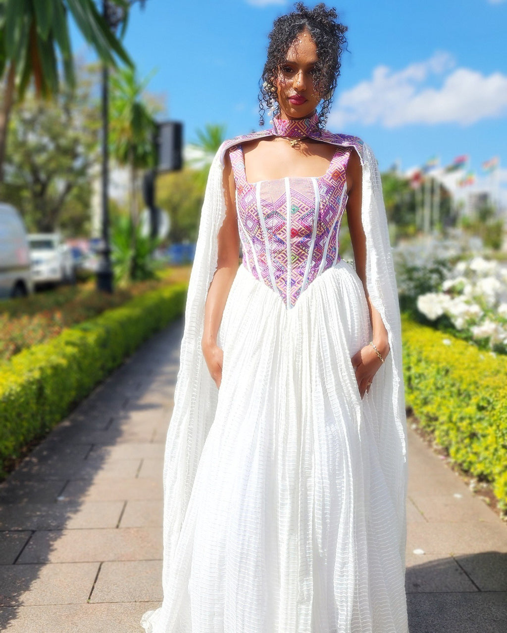 RIRI REFLECTING ETHIOPIAN CLOTHING | SLEEVELESS HABESHA DRESS | HERITAGE STYLE HABESHA KEMIS