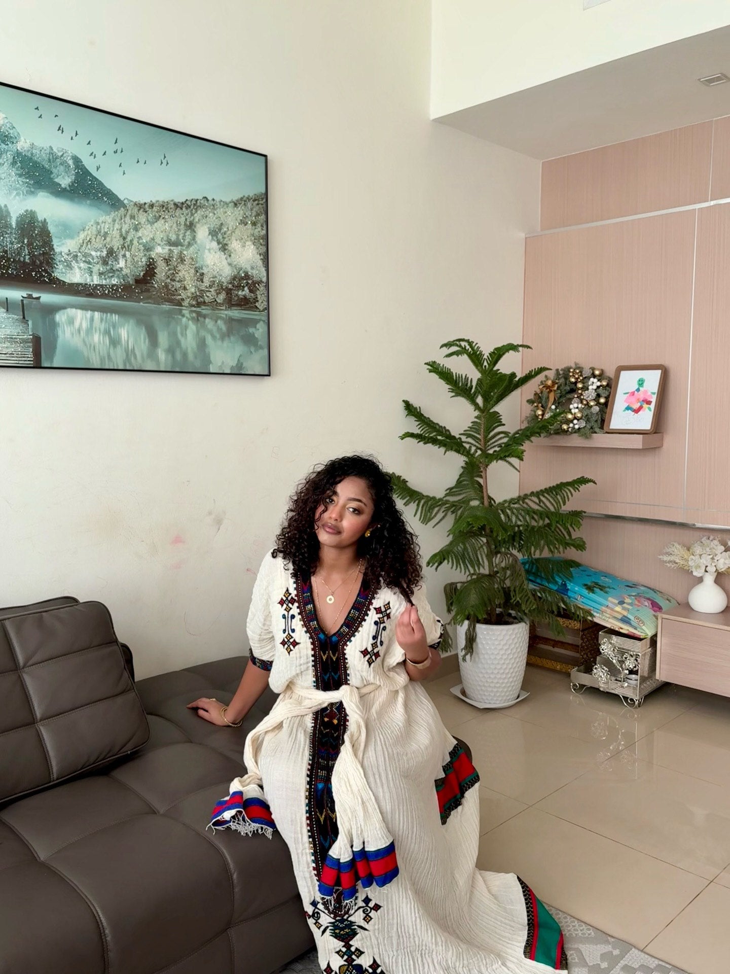 YALEMSEW MULTICOLOR HABESHA DRESSTRADITIONAL ETHIOPIAN CLOTHING | AUTHENTIC CULTURAL HABESHA KEMIS