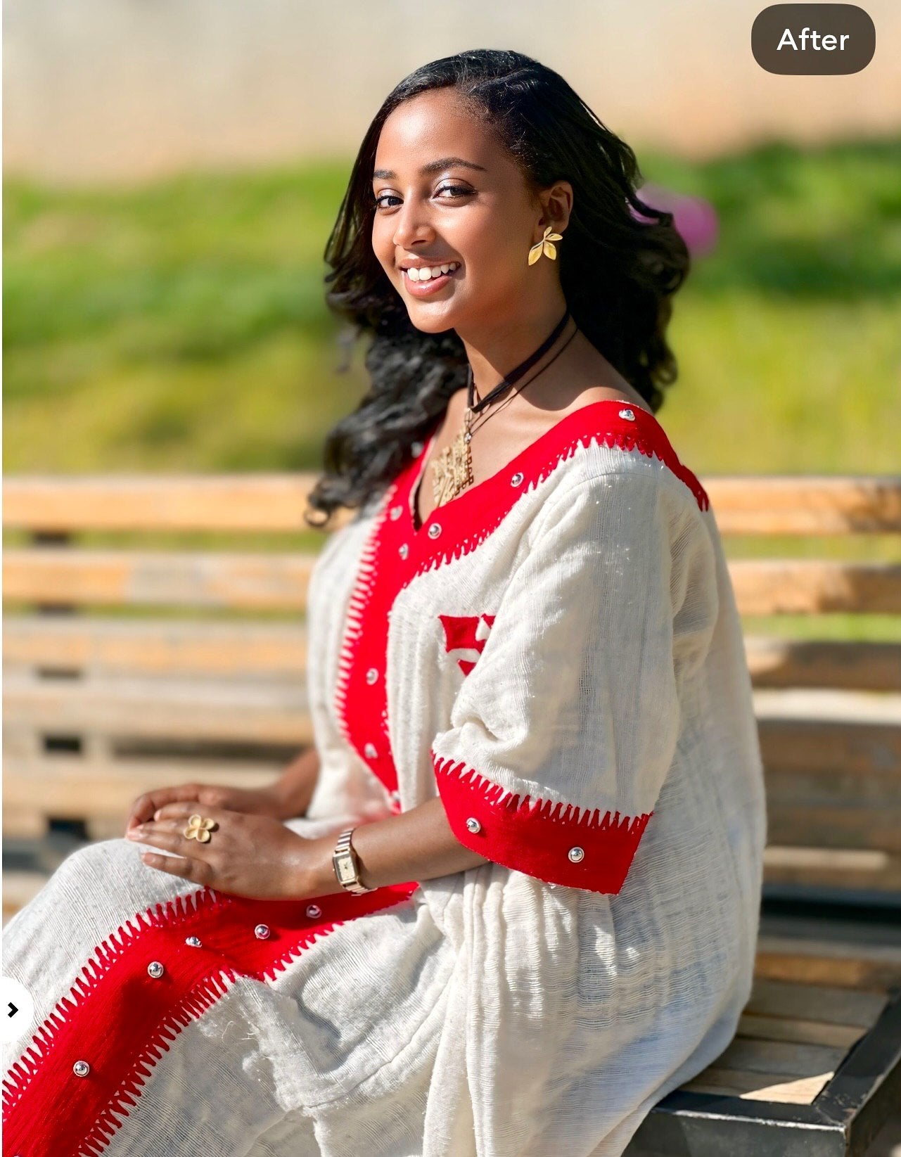BEYENECH BEAUTIFUL ETHIOPIAN CLOTHING | RED EMBROIDERY HABESHA DRESS | HANDWOVEN HABESHA KEMIS