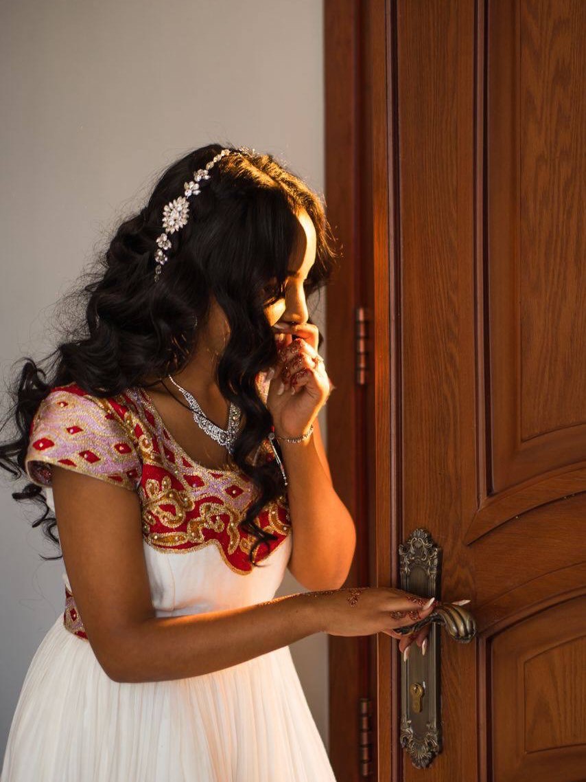 REDIETNESH RADIANT HABESHA KEMIS | RED AND GOLDEN HABESHA DRESS | ETHIOPIAN WEDDING DRESS
