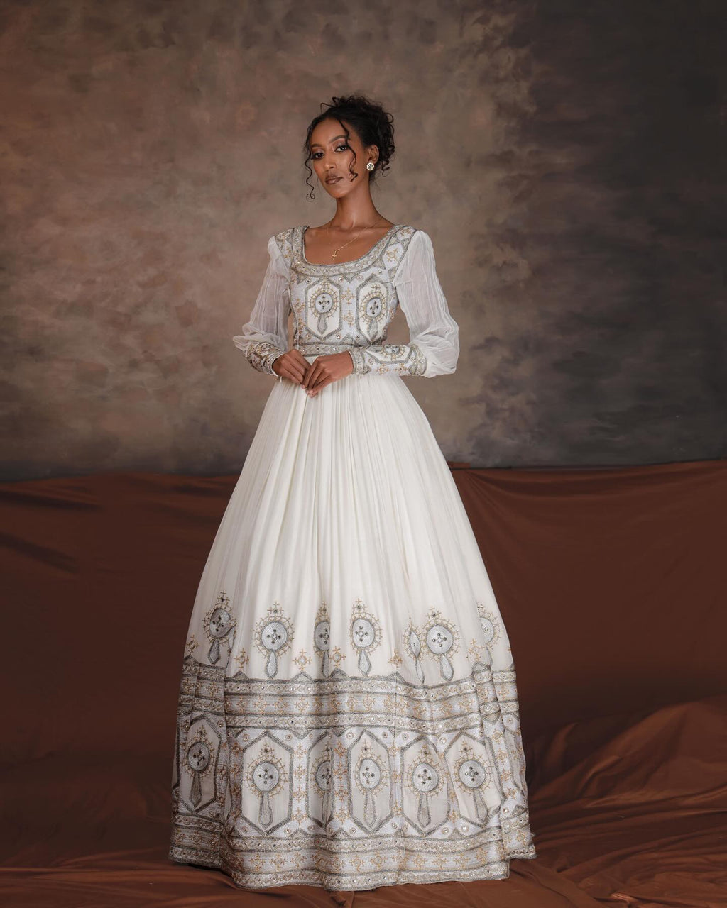 MARE ETHIOPIAN OUTFIT FOR COUPLES | SILVER HABESHA TRADITIONAL WEAR | CULTURAL MATCHING COUPLES SET