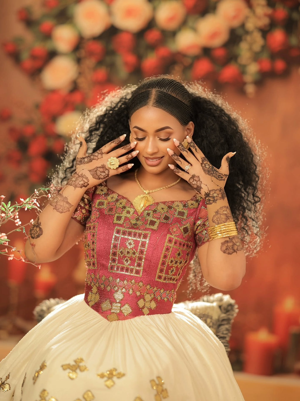 NUHAMIN TRADITIONAL ETHIOPIAN WEDDING DRESS | HABESHA KEMIS STYLE | HABESHA DRESS FOR WEDDING
