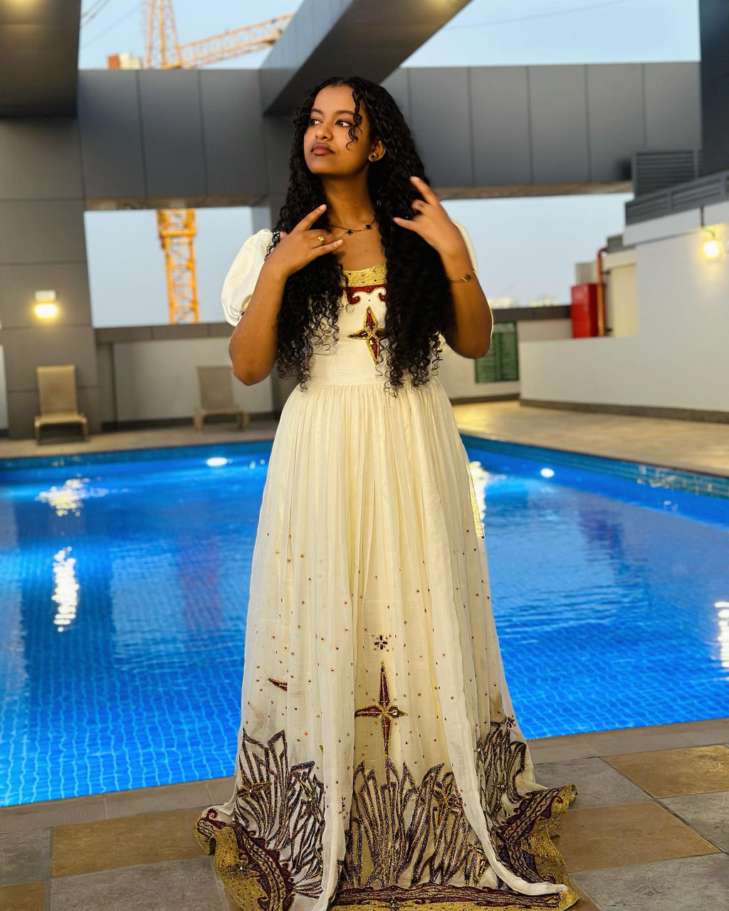 WAGAYE PUFF SLEEVE ETHIOPIAN DRESS | HABESHA KEMIS FOR EVENT | TRADITIONAL HABESHA DRESS