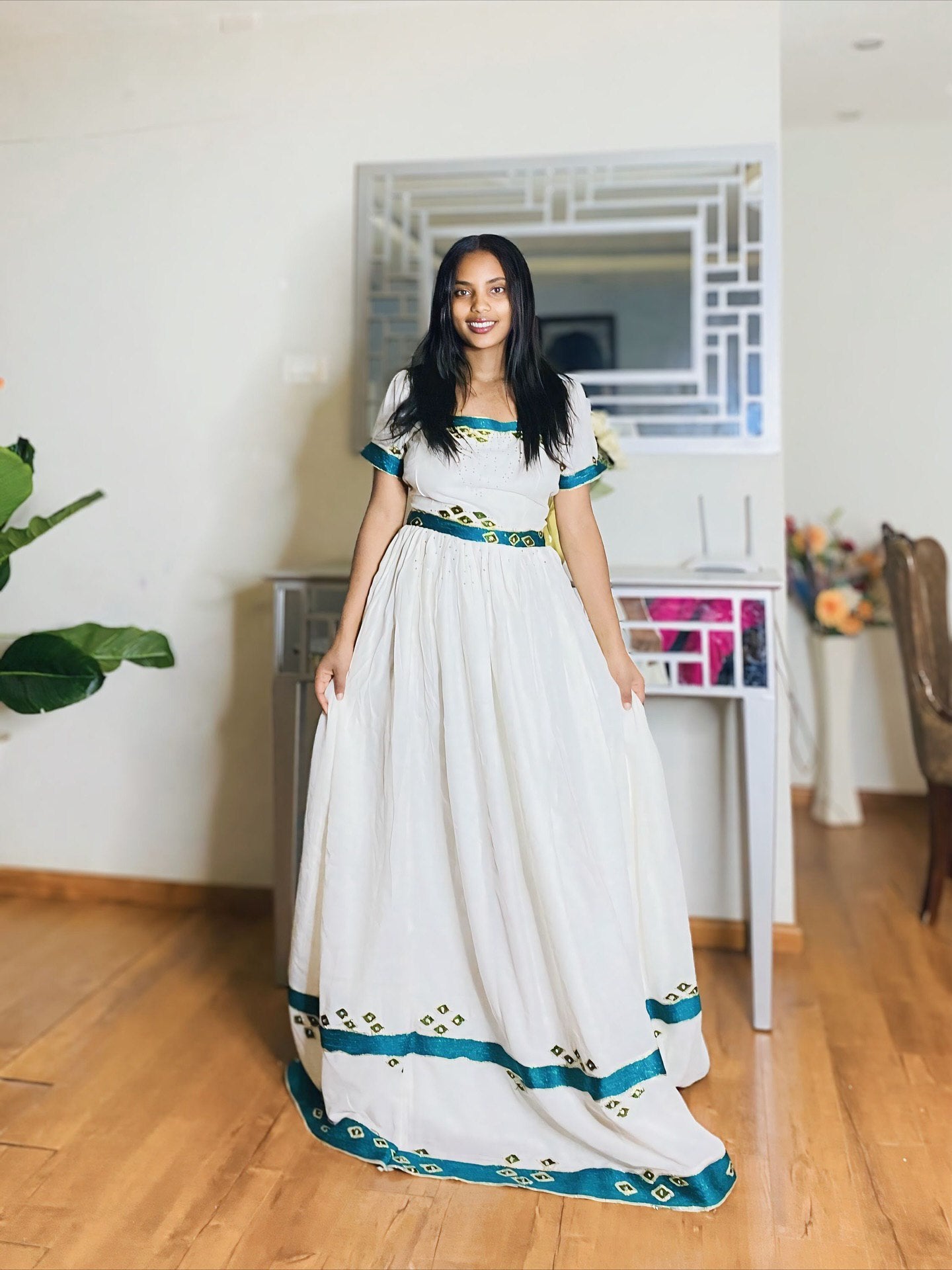 LEMI AUTHENTIC HABESHA DRESS | ETHIOPIAN TRADITIONAL DRESS | HANDWOVEN HABESHA KEMIS