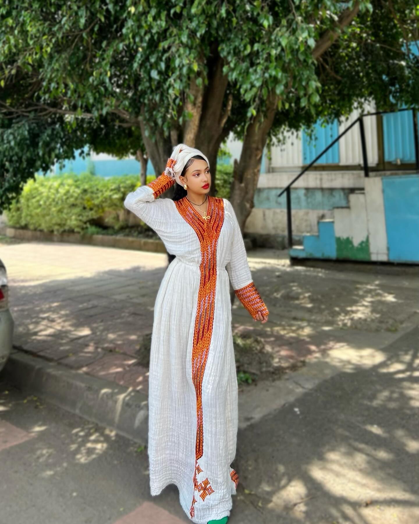 FRIYAT HABESHA KEMIS COLLECTION | LONG SLEEVE HABESHA DRESS | TRADITIONAL ETHIOPIAN CLOTHING