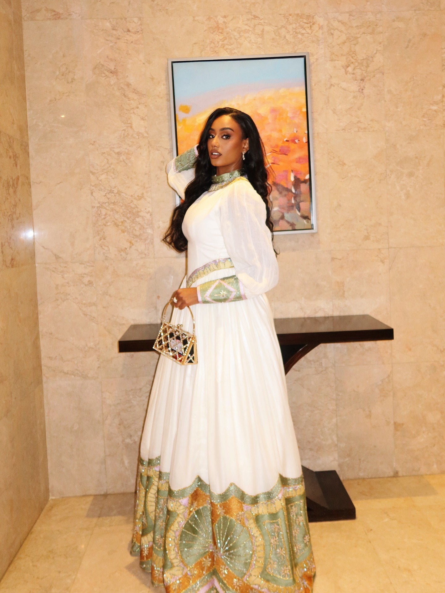 FLUKA TRADITIONAL ETHIOPIAN WEDDING DRESS | CLASSIC HABESHA KEMIS | TRADITIONAL HABESHA DRESS DESIGN