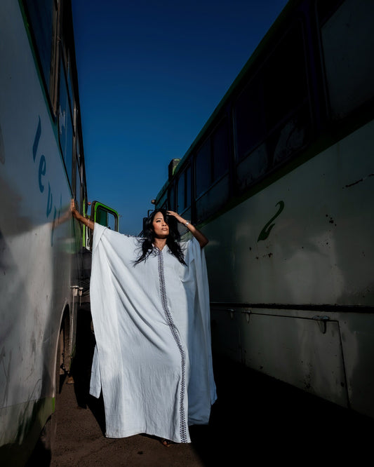 WHITE HABESHA DRESS TRADITIONAL ETHIOPIAN DRESS MADE WITH AUTHENTIC HABESHA CLOTH