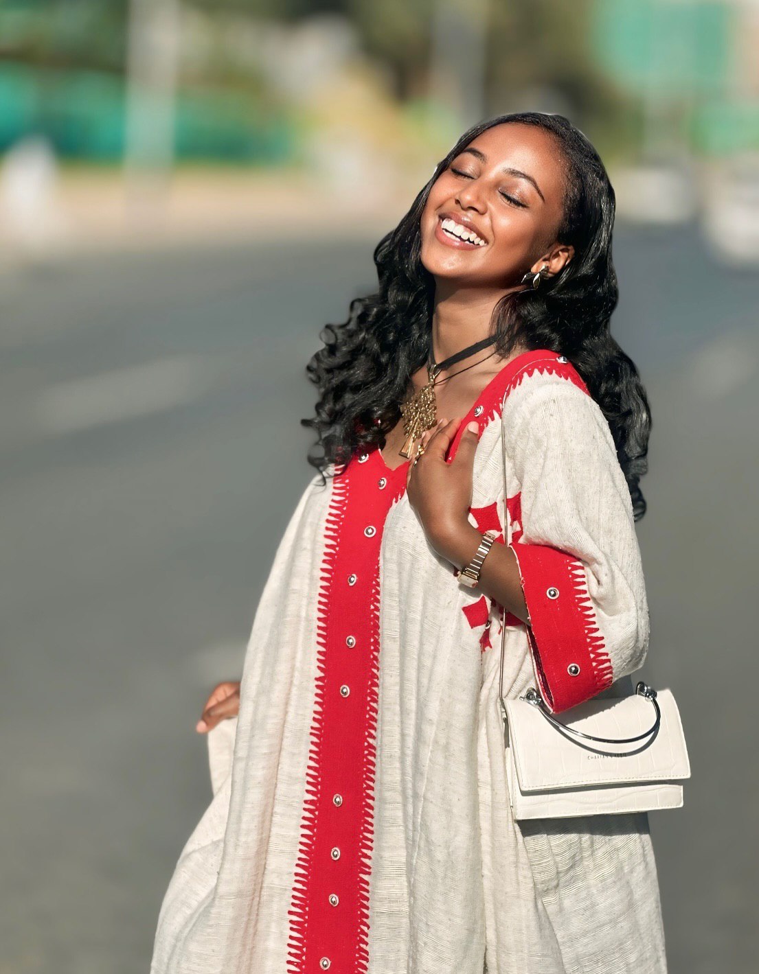 BEYENECH BEAUTIFUL ETHIOPIAN CLOTHING | RED EMBROIDERY HABESHA DRESS | HANDWOVEN HABESHA KEMIS