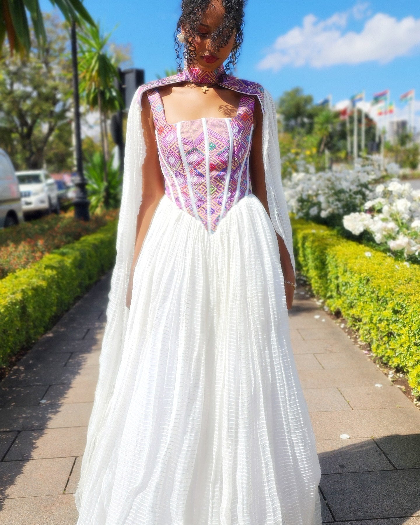 RIRI REFLECTING ETHIOPIAN CLOTHING | SLEEVELESS HABESHA DRESS | HERITAGE STYLE HABESHA KEMIS