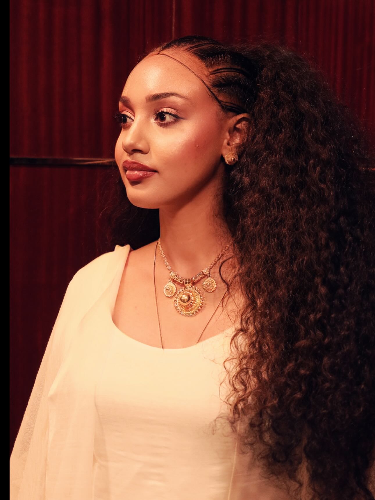 TRUFAT FLOWING LONG-SLEEVE HABESHA KEMIS | COLORFUL WOVEN HEM HABESHA DRESS | INSPIRED BY ETHIOPIAN CLOTHING