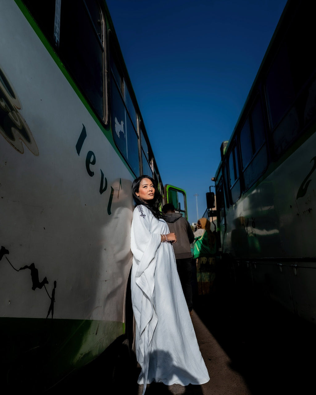 BELI FLOWING WHITE HABESHA DRESS | AUTHENTIC HABESHA KEMIS | TIMELESS ETHIOPIAN DRESS