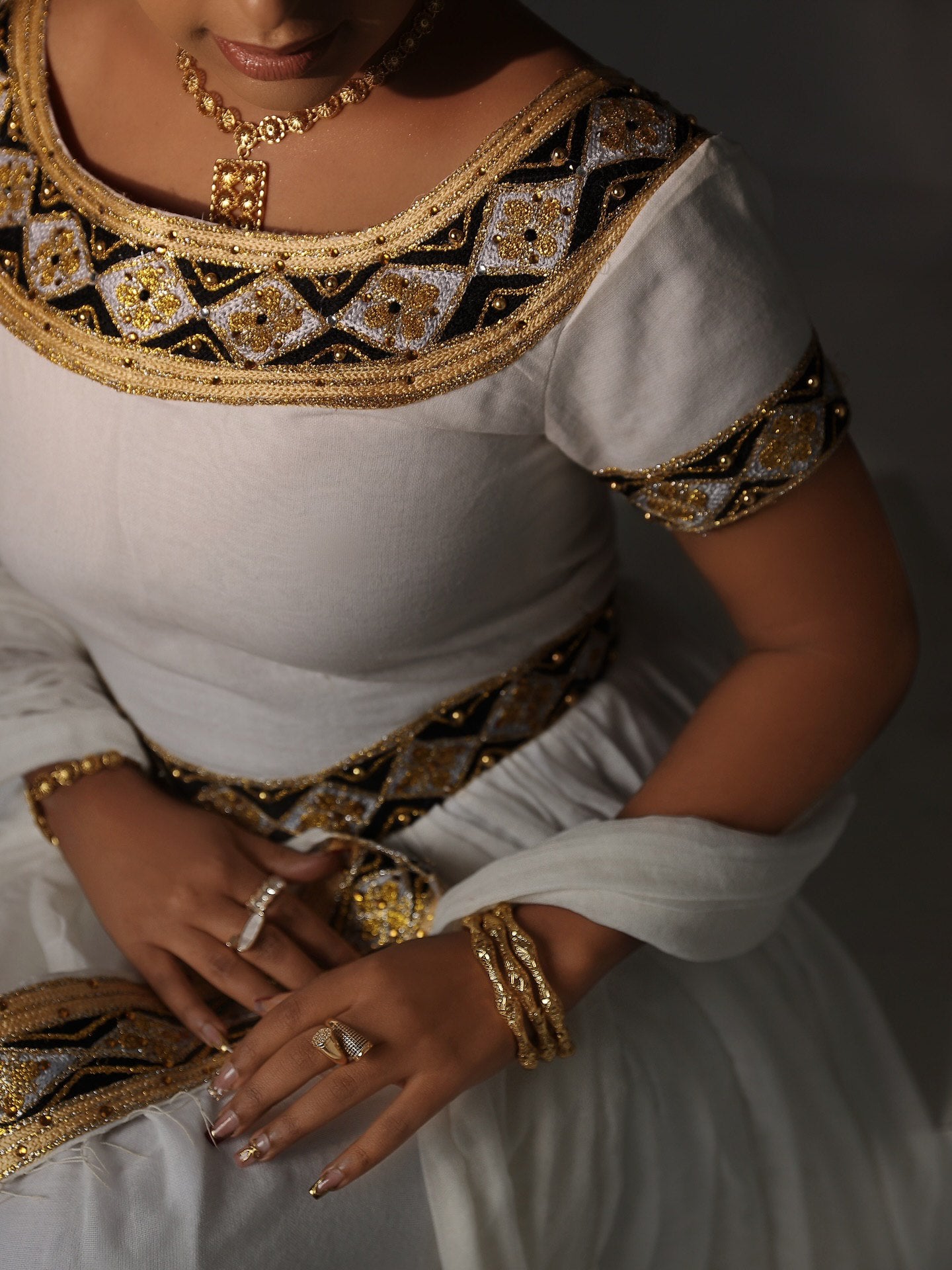 MAHTEBE AUTHENTIC HABESHA KEMIS | SHORT SLEEVE HABESHA DRESS | TIMELESS ETHIOPIAN CLOTHING