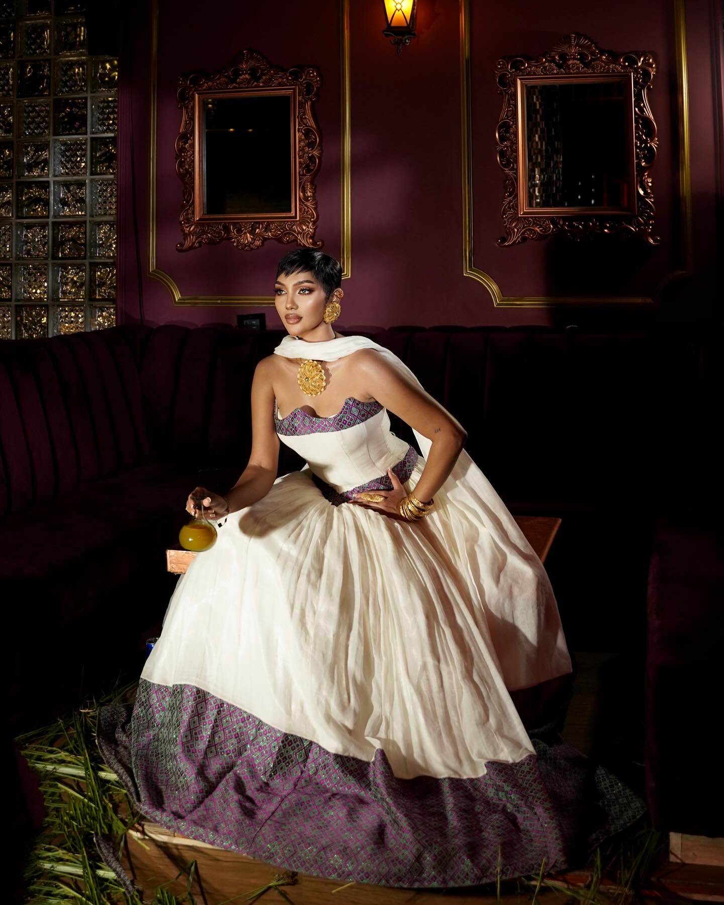 JUDI BEAUTIFUL ETHIOPIAN CLOTHING | GRACEFUL HABESHA KEMIS | OFF-SHOULDER HABESHA DRESS