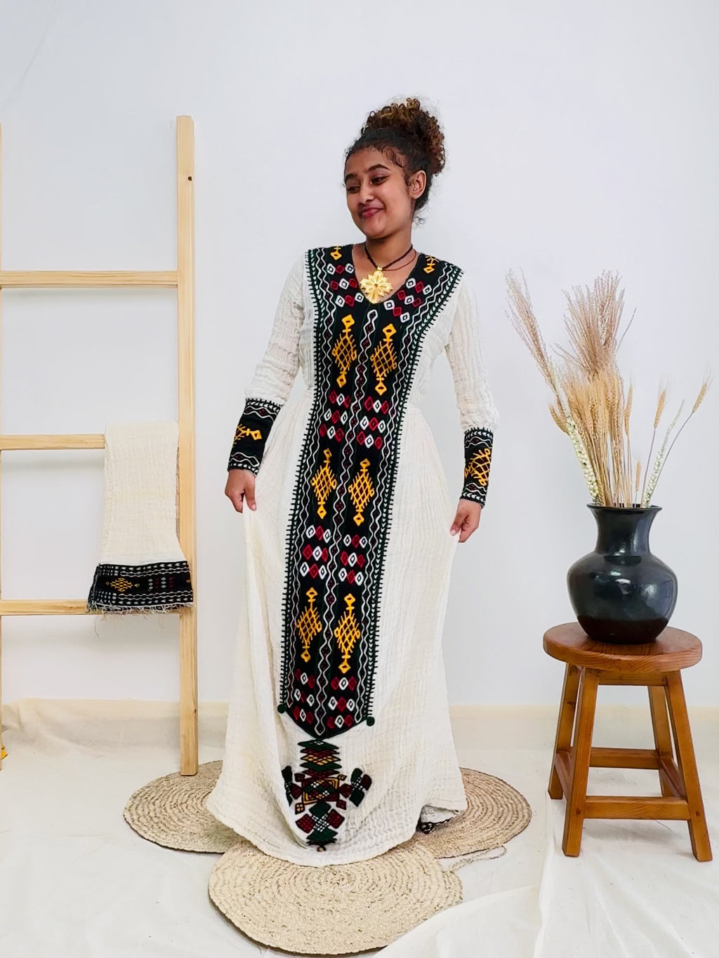 Black Design Habesha Dress Cultural Ethiopian Dress Hab08