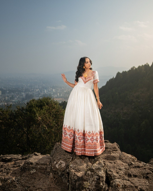 ABRONET SHORT SLEEVE HABESHA DRESS | CHARMING HABESHA KEMIS FOR WEDDING | ETHIOPIAN WEDDING DRESS