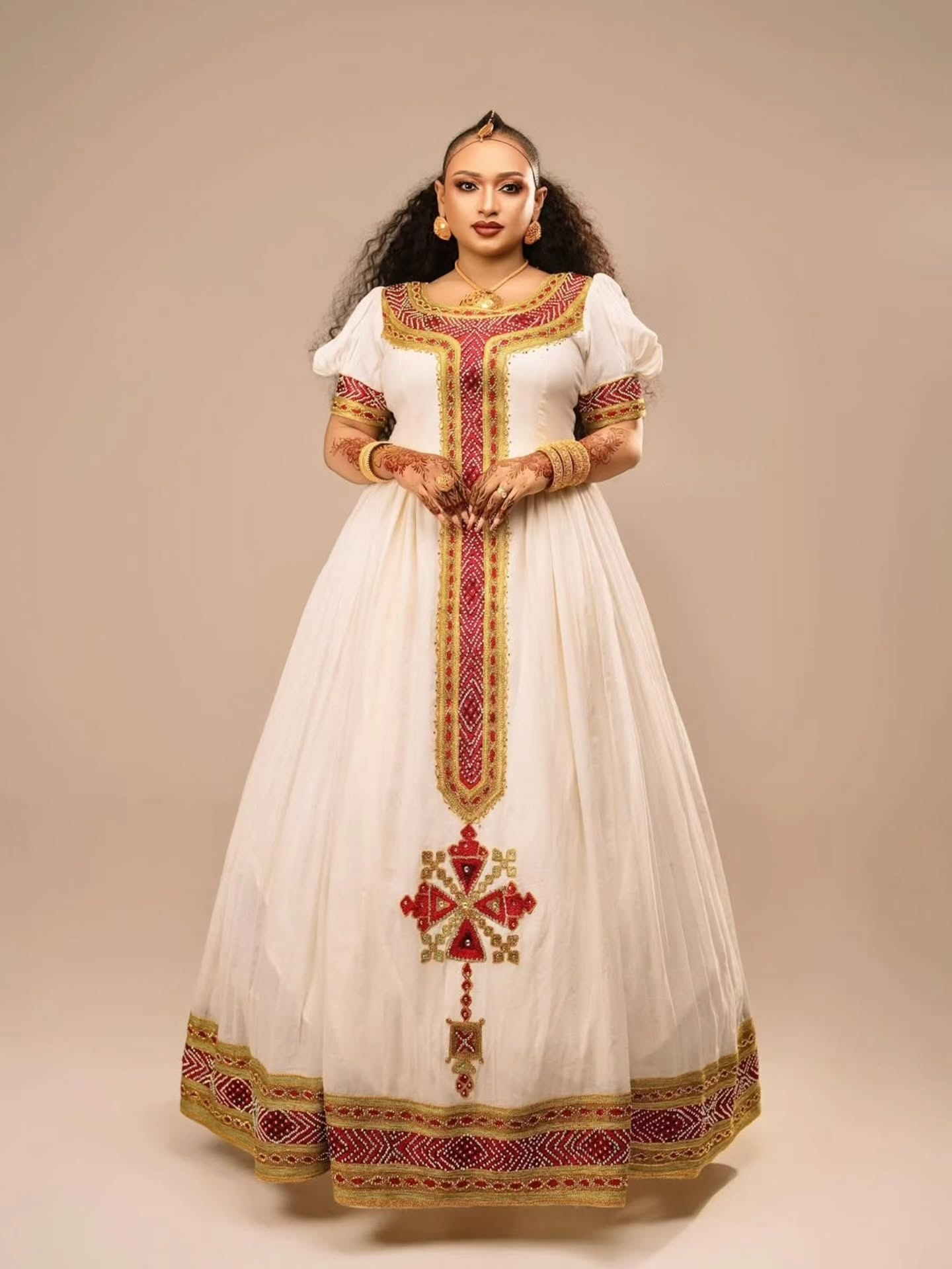 ELROIE CHARMING HABESHA KEMIS FOR WEDDING | TRADITIONAL ETHIOPIAN WEDDING DRESS | PUFF SLEEVE HABESHA DRESS