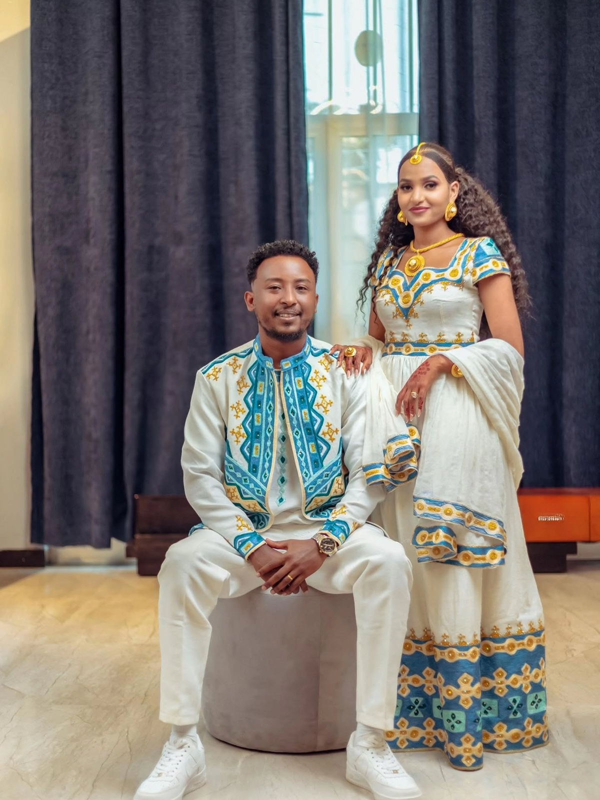  HABESHA DRESS FOR WOMEN AND FULL MAN'S OUTFIT | COUPLE WEAR FOR EVENT | CULTURAL CLOTHING SET 