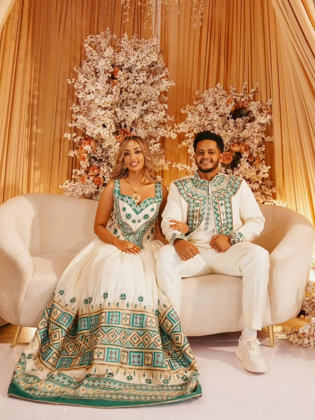 KENU TRADITIONAL COUPLE OUTFIT | MATCHING HABESHA CLOTHING | CULTURAL COUPLE SET