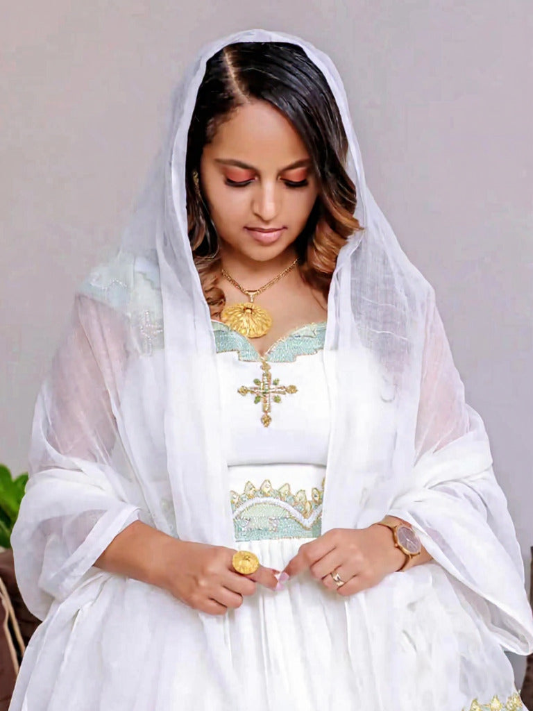 YADANKULISH HABESHA TRADITIONAL DRESS | ETHIOPIAN HABESHA KEMIS | HABESHA DRESS FOR WEDDING