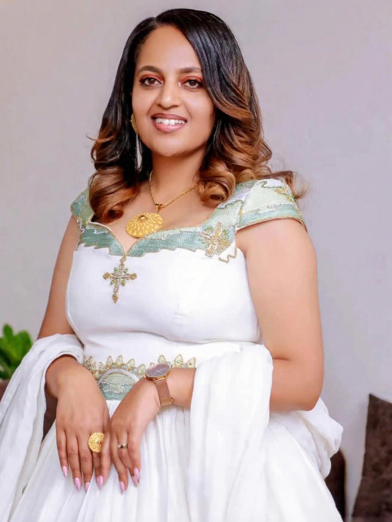 YADANKULISH HABESHA TRADITIONAL DRESS | ETHIOPIAN HABESHA KEMIS | HABESHA DRESS FOR WEDDING